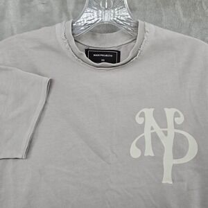 Nude Project Graphic T-Shirt Womens XS Gray Distressed Streetwear Tee